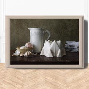 Kitchen still life print | Still life garlic | Still life kitchen original | Kitchen art work | Wall art kitchen