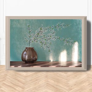 Impresión de arte de jarrón Leerdam / Cartel de jarrón de arte de vidrio / Impresión de jarrón de flora Leerdam / Impresión de jarrón Art Déco / Flor de cerezo en arte de pared de jarrón