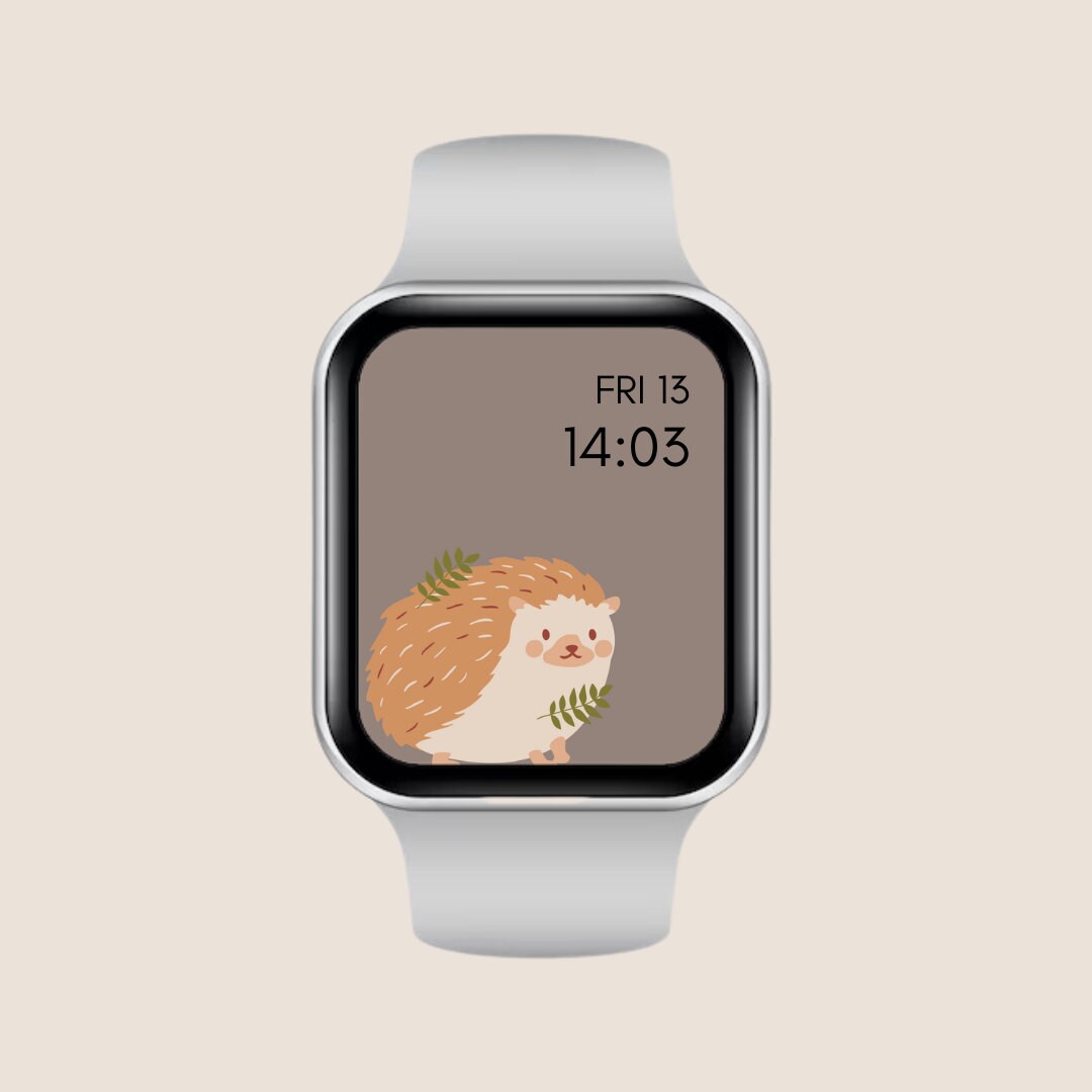 Apple Watch Wallpaper Fall Wallpaper With Hedgehog Instant Etsy
