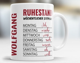 Rente Tasse - Ruhestand Wöchentlicher Zeitplan Rentner