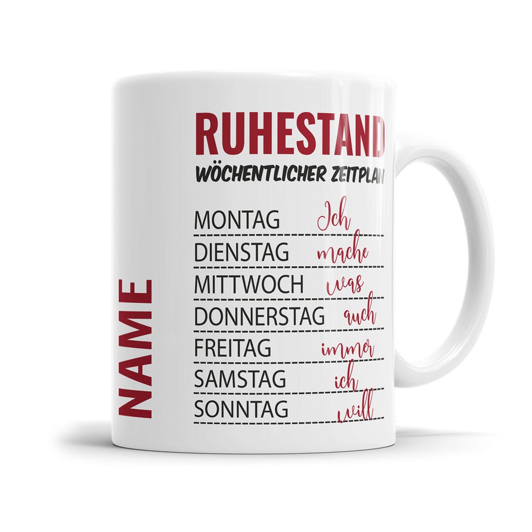 Rente Tasse Ruhestand Wöchentlicher Zeitplan Rentner - Etsy.de