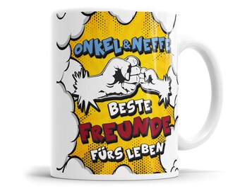 Onkel und Neffe beste Freunde fürs Leben Faust an Faust Comic Onkel Tasse