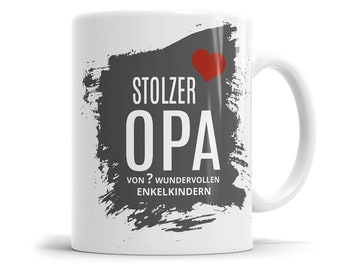 Stolzer Opa von Kindern Herz mit bis zu 10 Namen Opa Tasse