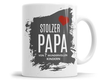 Stolzer Papa von Namen der Kinder - Personalisierte Papa Tasse