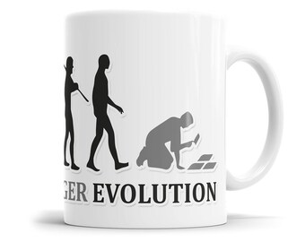 Fliesenleger Evolution Tasse - Geschenkidee für Fliesenleger