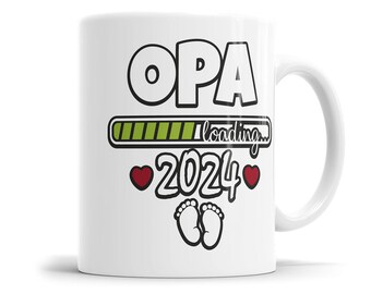 Tasse für werdenden Opa - Opa loading 2024 Ladebalken Babyfüsse