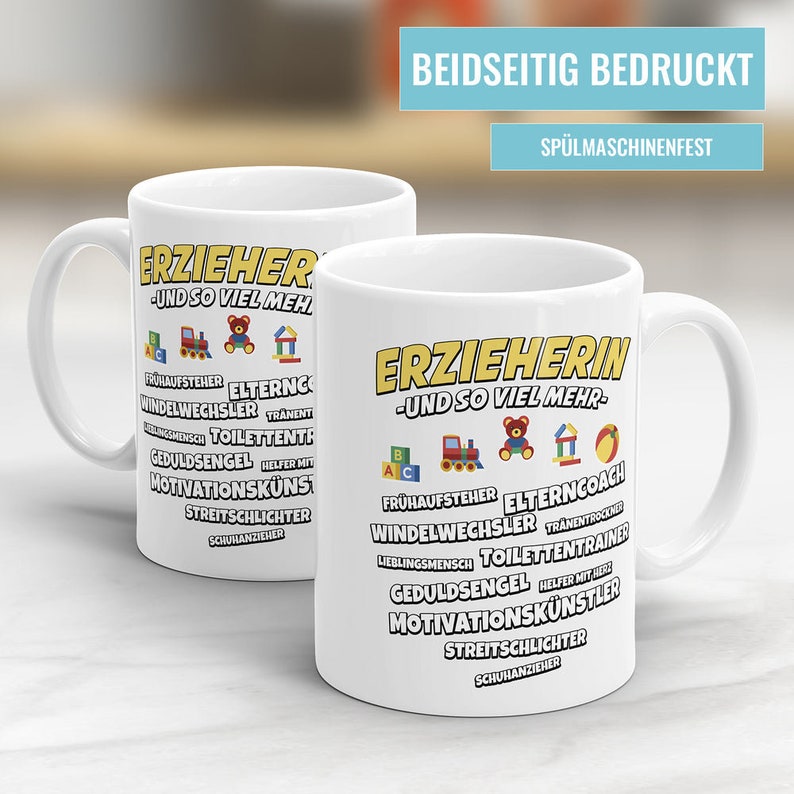 Erzieherin Tasse mit Spruch Erzieherin und so viel mehr Etsy.de