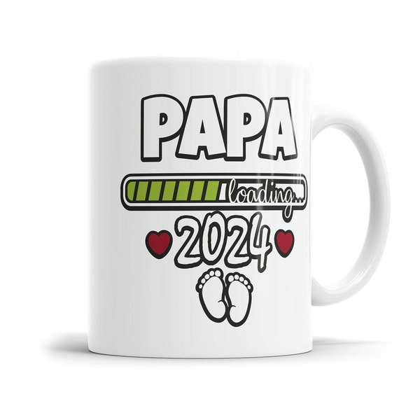 Tasse für werdenden Papa - Papa loading 2024 Ladebalken Babyfüsse
