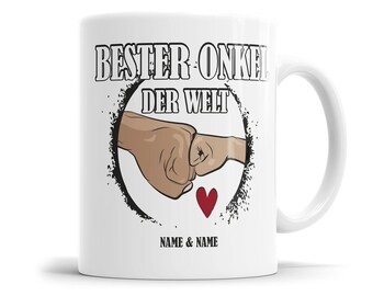 Bester Onkel der Welt Fäuste personalisiert mit Name Tasse