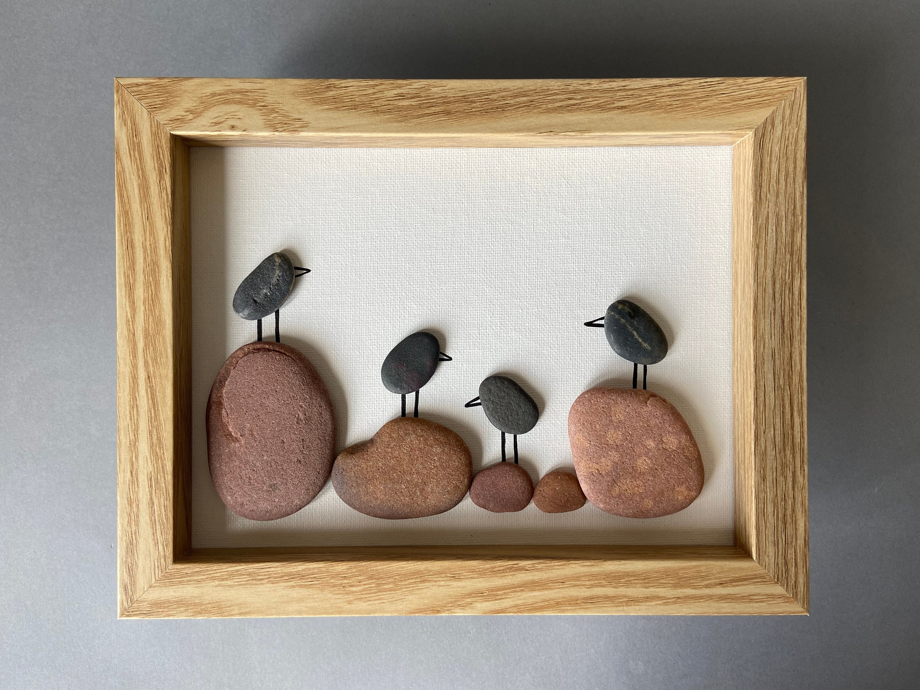 Stone Art Birds, Pebble Art, Family Unique Gift, Interior Desigh