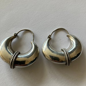 Vintage Silver Hoop Earrings