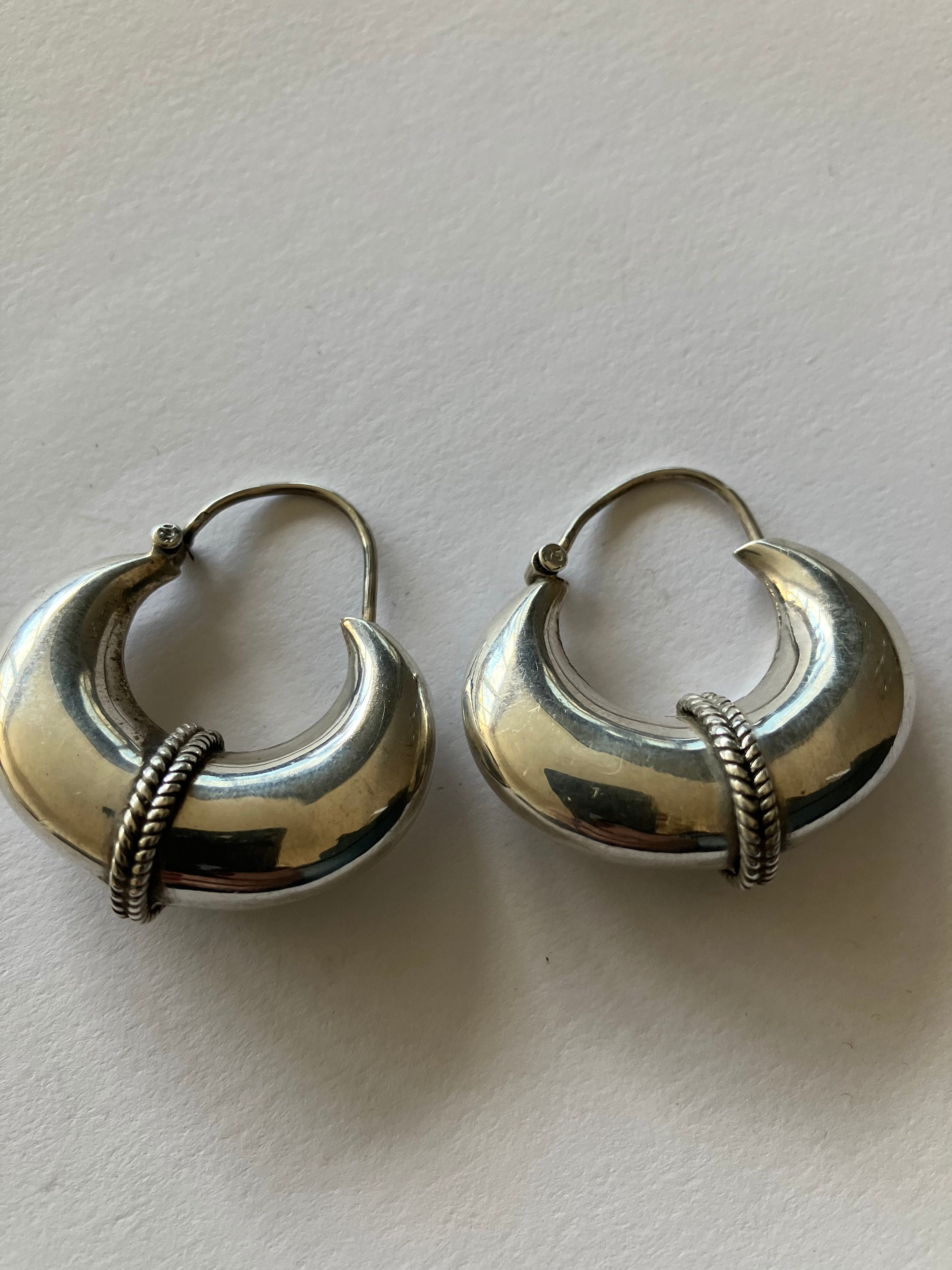 Vintage Silver Hoop Earrings