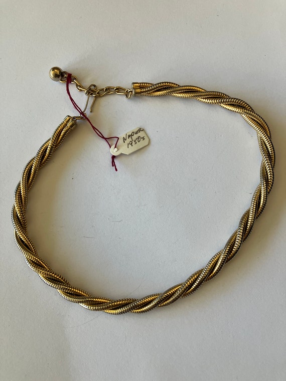 Napier 50s Rope Style Gilt Choker