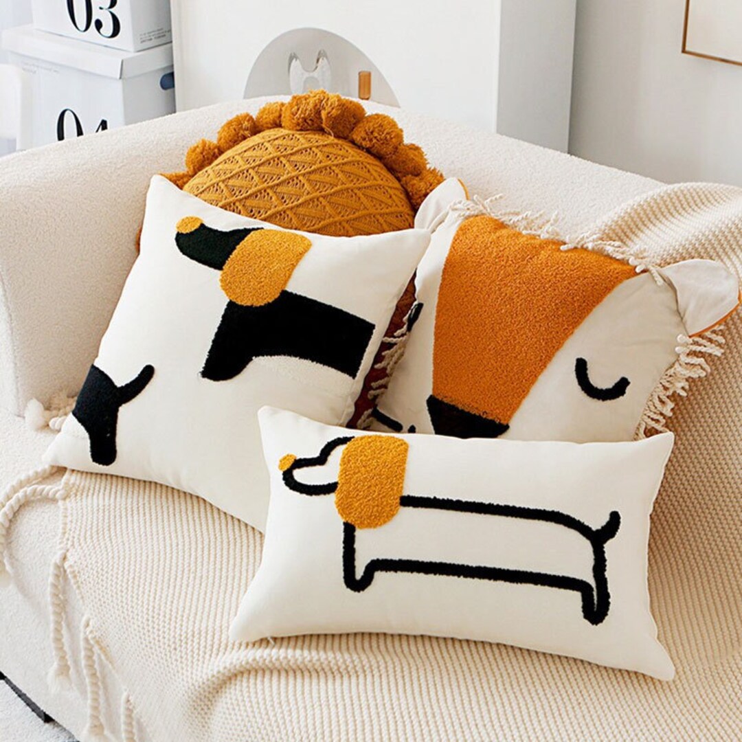 18x18 Dachshund Pillow Cover Cute Dog Pillow Cover - Etsy