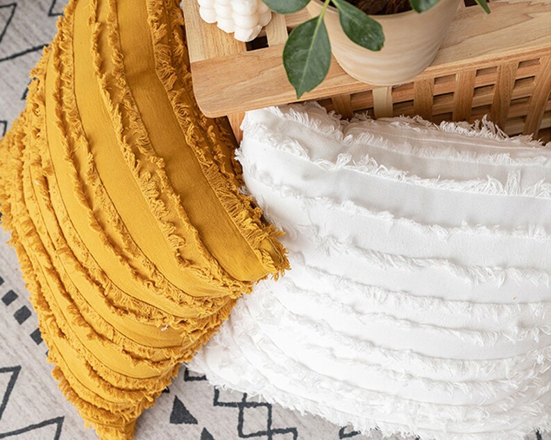 Boho Daisy Pillow Cover Flower Embroidered Throw Pillow Etsy