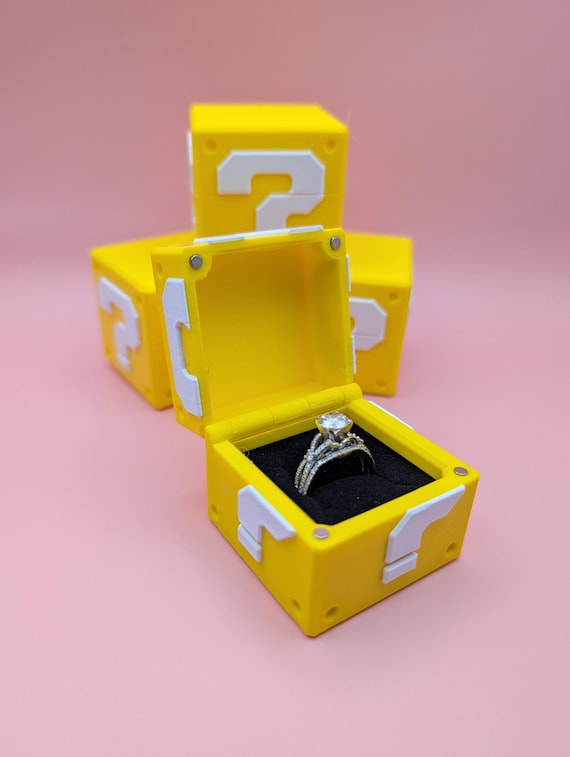 Question Block Ring Box - Perfect for Unique Proposals and Special Gifts