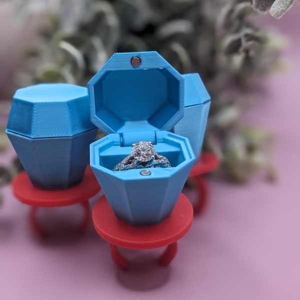 Ring Box Inspired by Ring Pop (plastic *only* version) - Personalize your Proposal,  Gift, Ring Bearer box, ect!