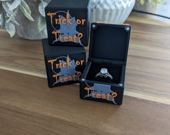 Caixa de anel de Halloween (proposta única, presente, portador de alianças, etc.)