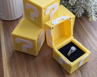 Question Block Ring Box (Proposal, Gift, Ring Bearer, ect)