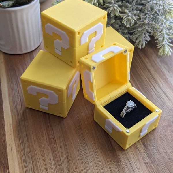 Question Block Ring Box (Proposal, Gift, Ring Bearer, ect)