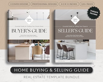 Real Estate Guide Template Bundle, Home Selling Buying Process, Buyer and Seller Guide Presentation, Canva Marketing for Real Estate Agent