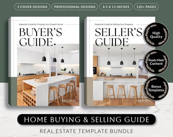 Real Estate Guide Template Bundle, Home Selling Buying Process, Buyer and Seller Guide Presentation, Canva Marketing for Real Estate Agent