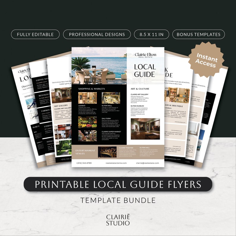 Luxury Real Estate Local Guide Template Bundle, Real Estate Agent ...