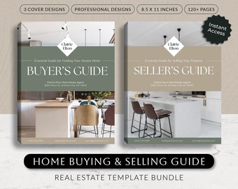 Real Estate Guide Template Bundle, Home Selling Buying Process, Buyer and Seller Guide Presentation, Canva Marketing for Real Estate Agent