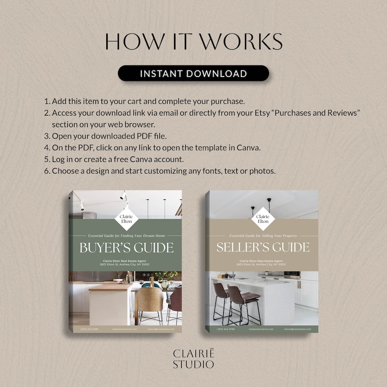 Real Estate Guide Template Bundle, Home Selling Buying Process, Buyer and Seller Guide Presentation, Canva Marketing for Real Estate Agent image 10