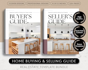 Real Estate Guide Template Bundle, Home Selling Buying Process, Buyer and Seller Guide Presentation, Canva Marketing for Real Estate Agent