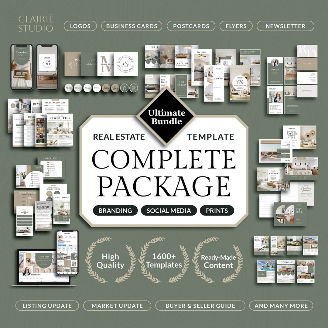 Real Estate Template Bundle, Realtor Branding, Social Media Post ...