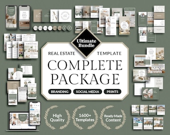 Real Estate Template  Bundle, Realtor Branding, Social Media Post Template Kit, Real Estate Instagram, Modern Realtor Marketing Canva