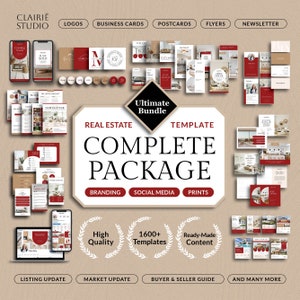 Social Media Template Bundle, Realtor Branding, Social Media Post Template Bundle, Real Estate Instagram, Minimal Realtor Marketing Canva Kit