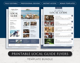 Real Estate Local Guide Template Bundle, Real Estate Marketing Kit, Minimal Printable Realtor Design, Editable Real Estate Monthly Mailer