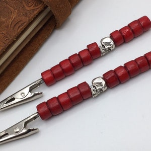Rood - Armbandhelper, kaartclip met kralen, multifunctionele clip, clip voor lange vingernagels #030