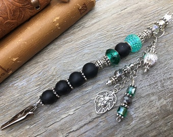 Beaded Bracelet Helper Clip - Handmade Charm Zipper Pull Assist "Chain" - #0079-16