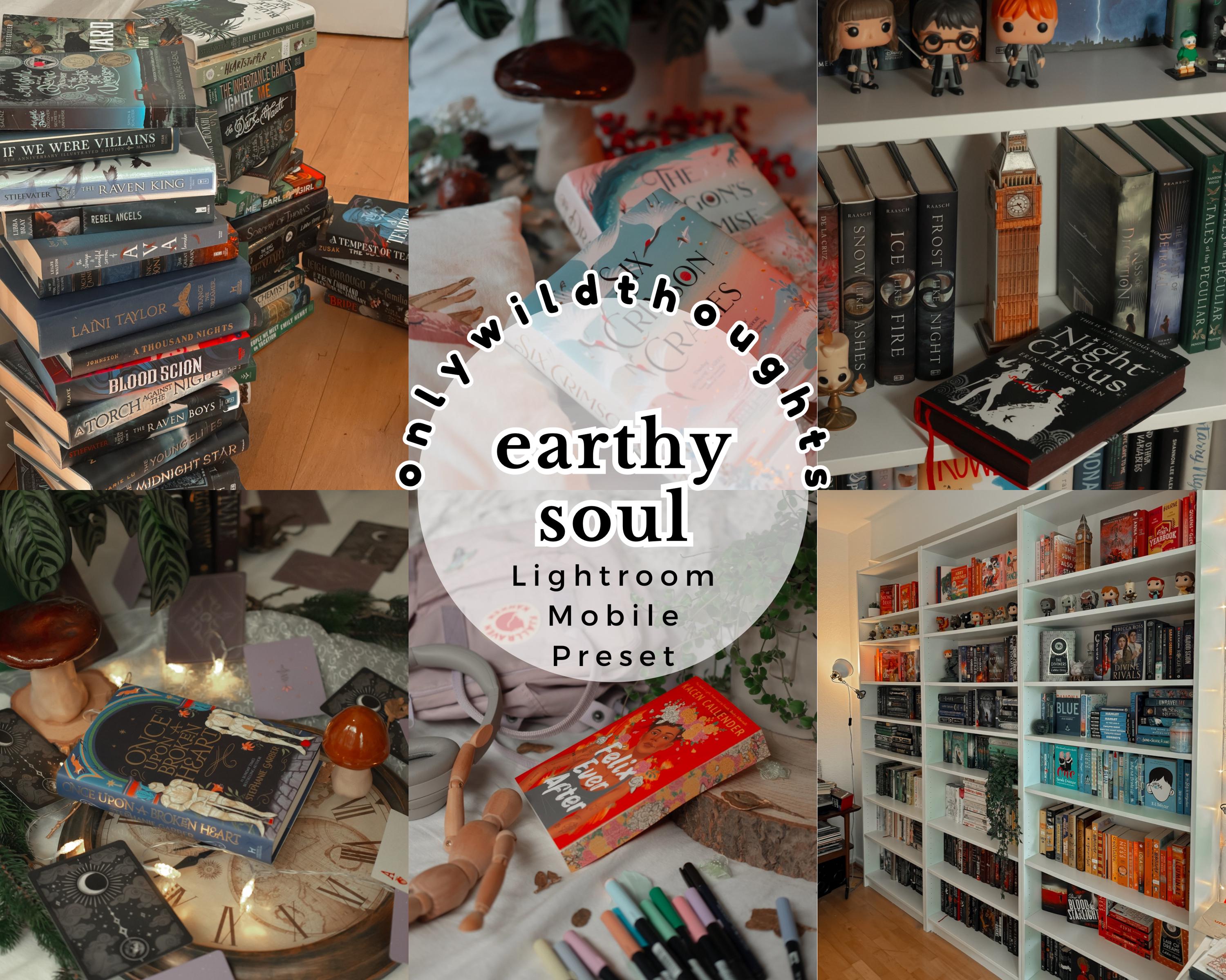 Earthy Soul Mobile Lightroom Preset | Aesthetic Bookstagram Filter for Instagram | Vibrant Colorful Editing for Book Blogger