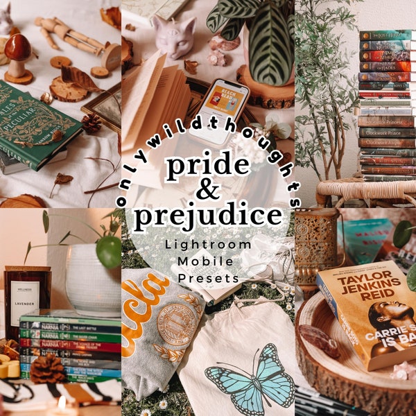 Pride & Prejudice Mobile Lightroom Presets | Aesthetic Bookstagram Preset Pack for Instagram | Cute Cottagecore Editing for Book Blogger