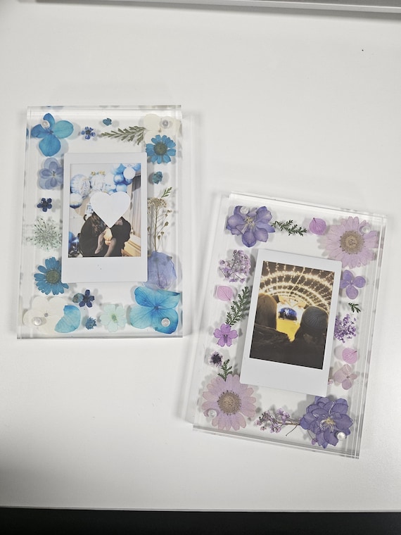 Pressed Flower Polaroid Gold Pressed Flower Frame Birthday Gift