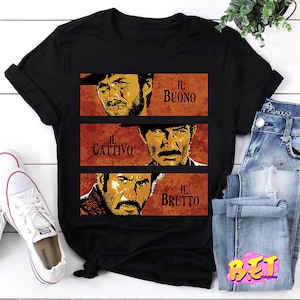 The Good The Bad And The Ugly Clint Eastwood Movie T-Shirt, Clint Eastwood Shirt, Cowboy Shirt, Western Cowboy Shirt, Good Bag Ugly Shirt