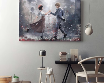 Sophie And Gustave Framed Canvas  , Geek Gamer, The Continent, Expedition 33, Dark Fantasy, Gaming Canvas, Clair Obscur Merch