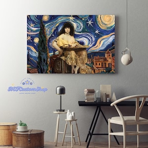 What We Do In The Shadows Nadja Starry Night Framed Canvas, Unframed Poster, Nadja Lovers Gift, Vintage Vampire Poster, Religious Wall Decor