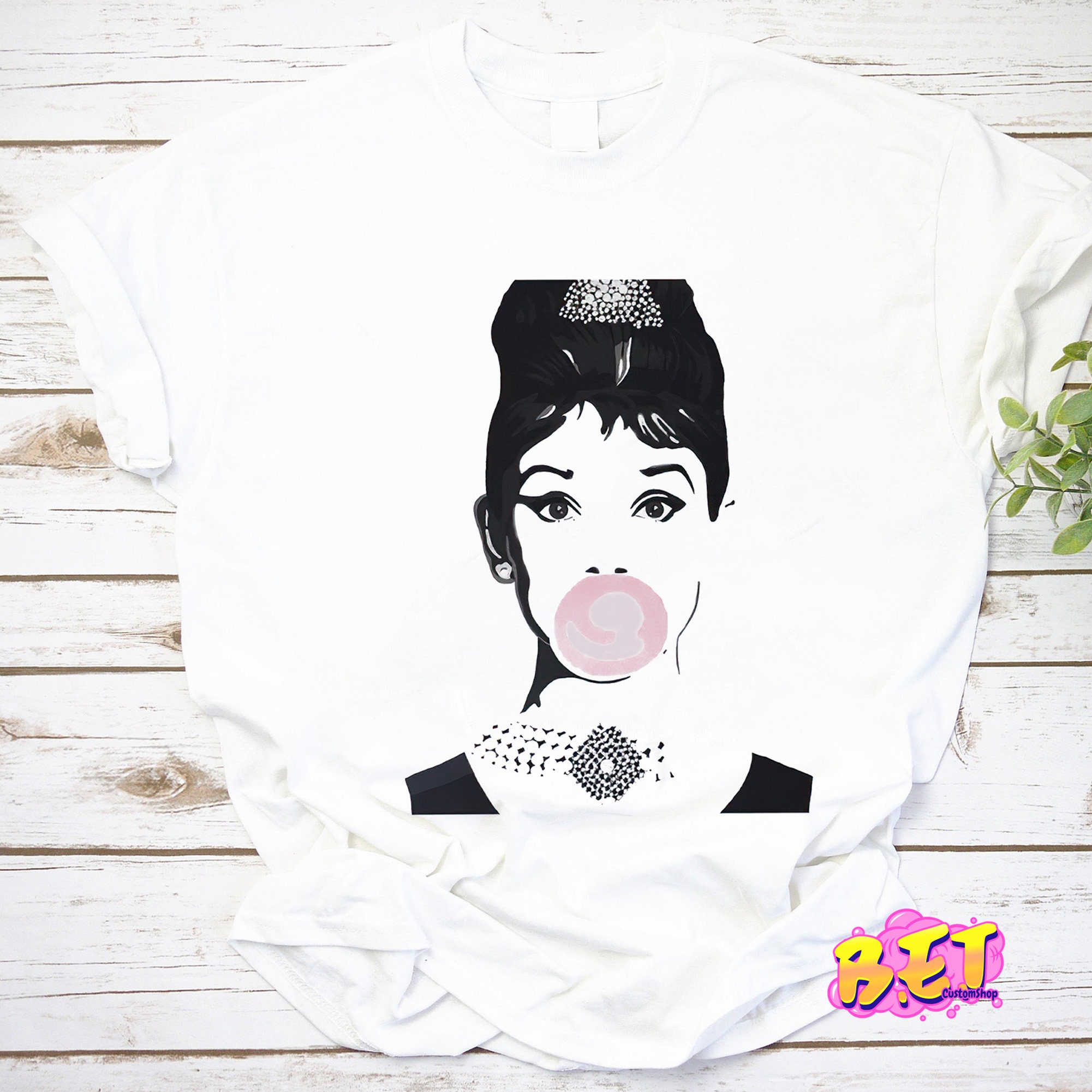 Audrey Hepburn Blowing Bubble Gum T-Shirt, Audrey Hepburn Shirt, Movie Lover Shirt