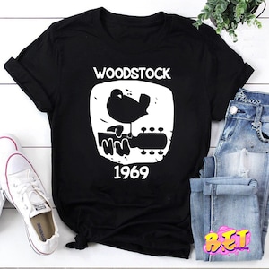 Camiseta vintage de Woodstock 1969, camiseta de festival de música clásica, camiseta de festival de música, regalo de amante de la música