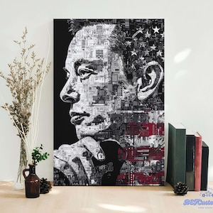 Musk Vs Trump Framed Canvas, The Break-Up Canvas, Billionaire Breakup Meme Wall Derco, Anti Trump, Anti Elon Musk, FDT Poster, Felon Canvas
