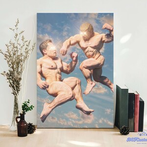 Musk Vs Trump Framed Canvas, Billionaire Breakup Poster, Eat The Rich Wall Decor, Maga vs Mars Poster, Funny Political Canvas