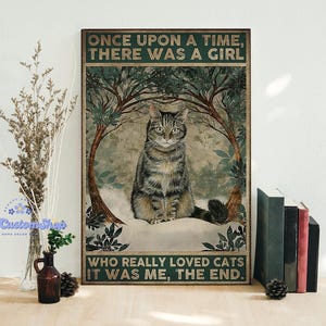 WEIMEILD Targa In Metallo Con Scritta Gatto - Poster 20x30 Cm - Decorazione Da Parete Per Casa, Garage, Pub, Man Cave - 2