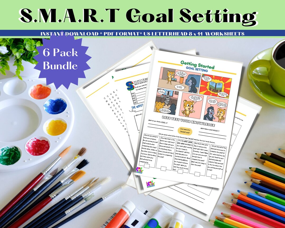SMART Goals Planning Worksheet, Printable Template for Kids - Etsy