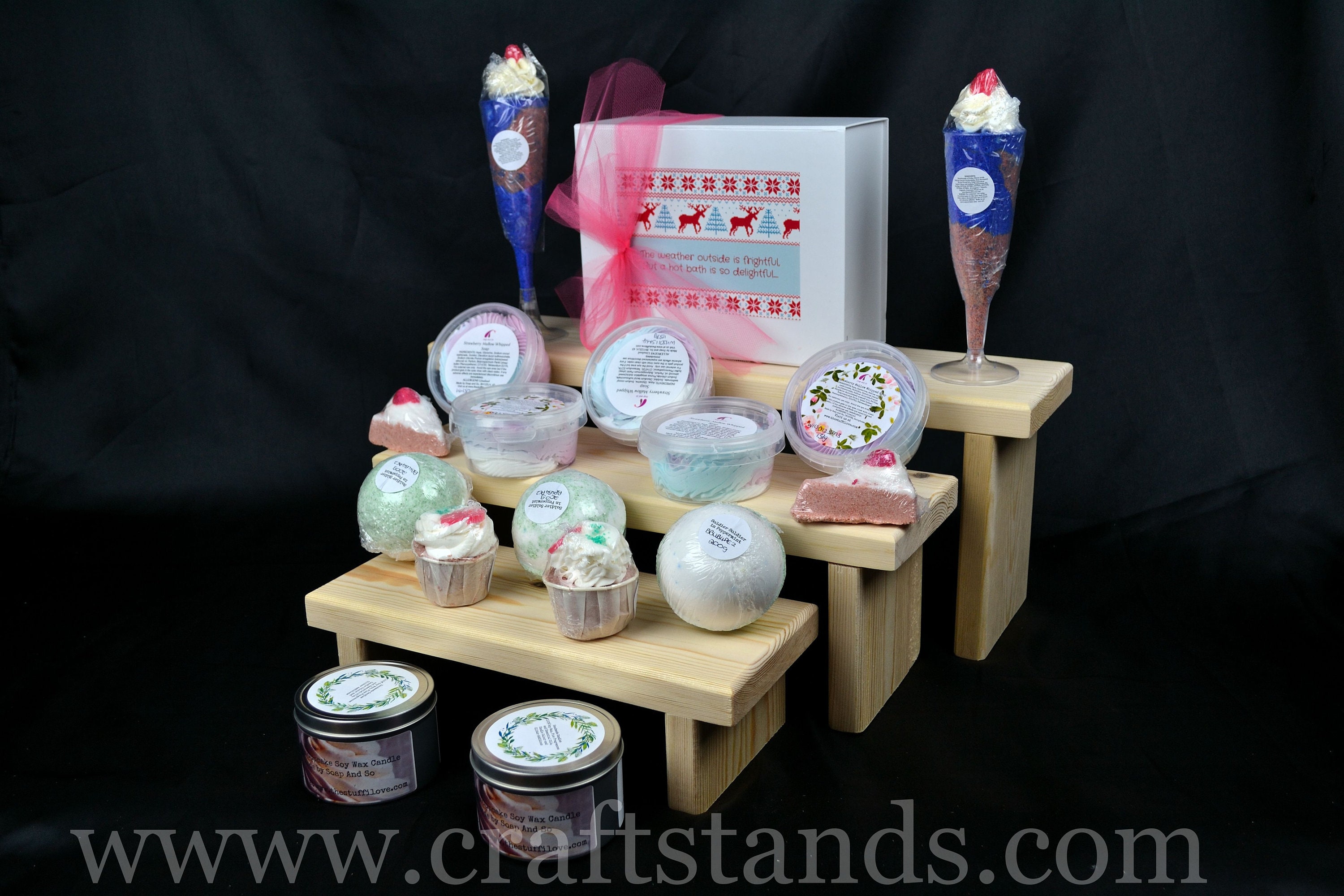 3 Tier Elemental Portable Tabletop Riser Craft Fair Display - Etsy