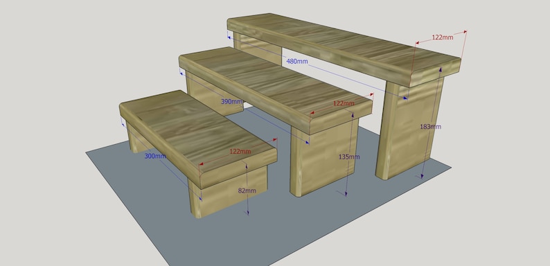 3 Tier Elemental Portable Tabletop Riser Craft Fair Display - Etsy